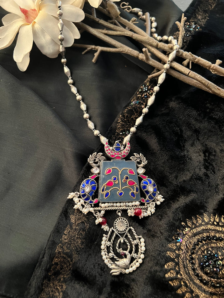 SHIVKA Vintage Pure 925 Silver Pendant Necklace