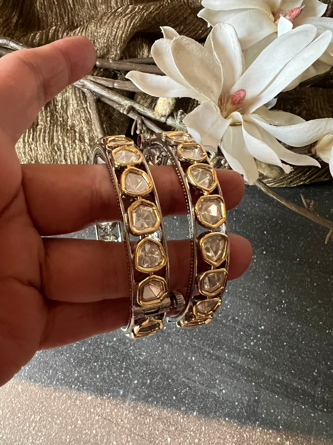 Uncut Polki Kundan Bangles
