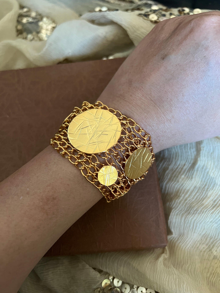 Statement Gold Mesh Bracelet - SHIVKA