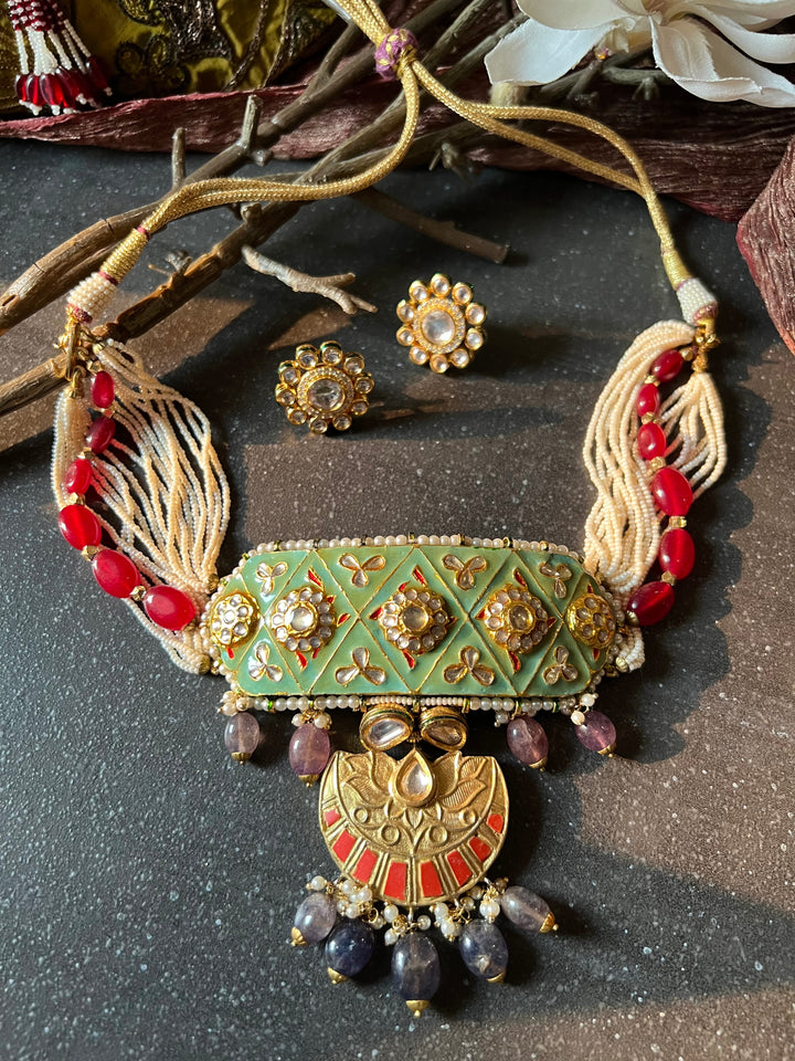 Scintillating Pearls Choker with Studs