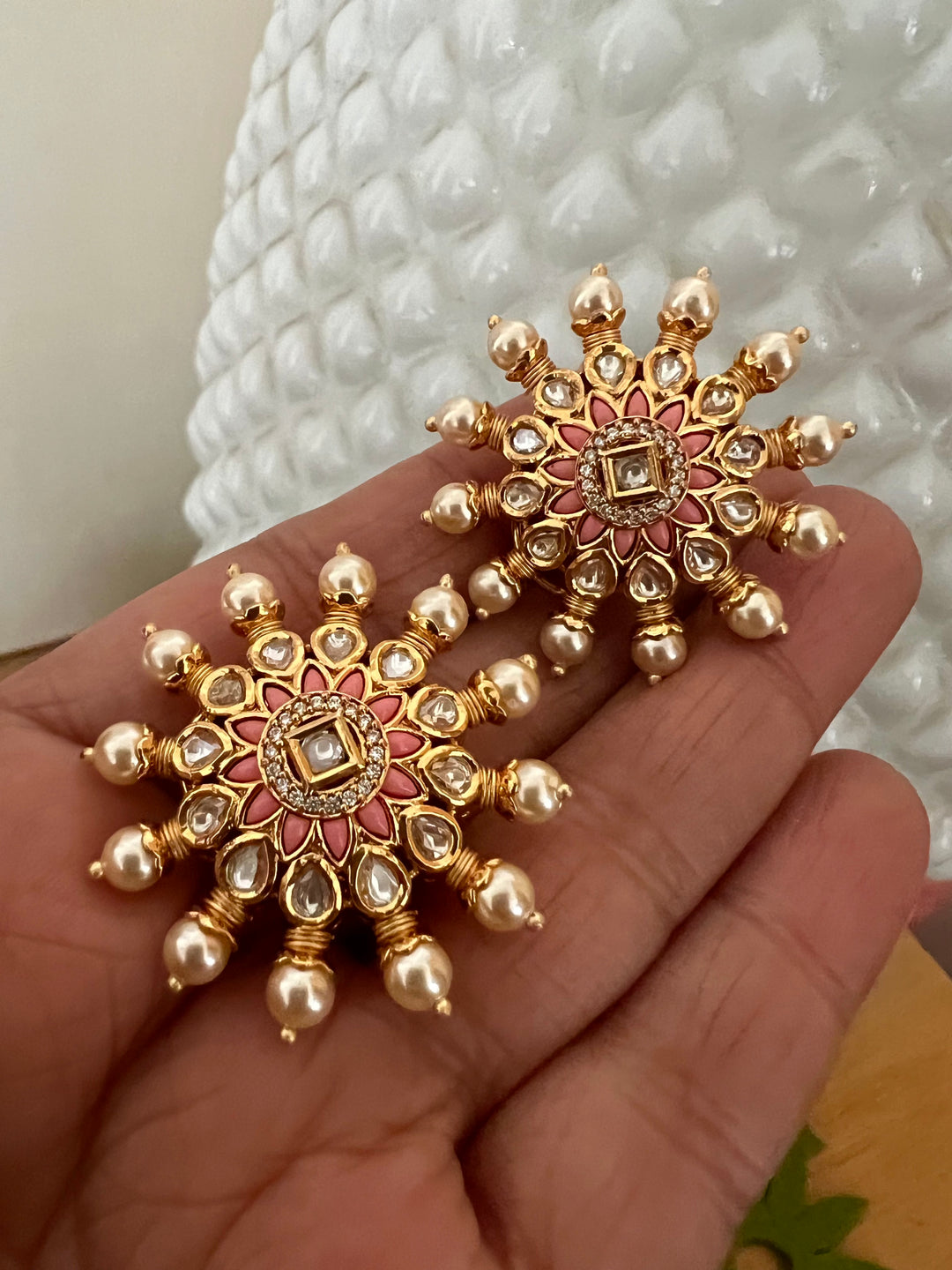 Beautiful Pink Kundan Choker with Studs