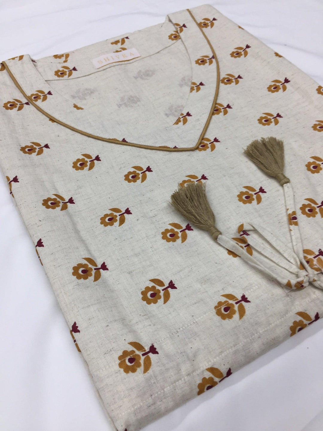 Indian Print Cotton Kaftan - SHIVKA