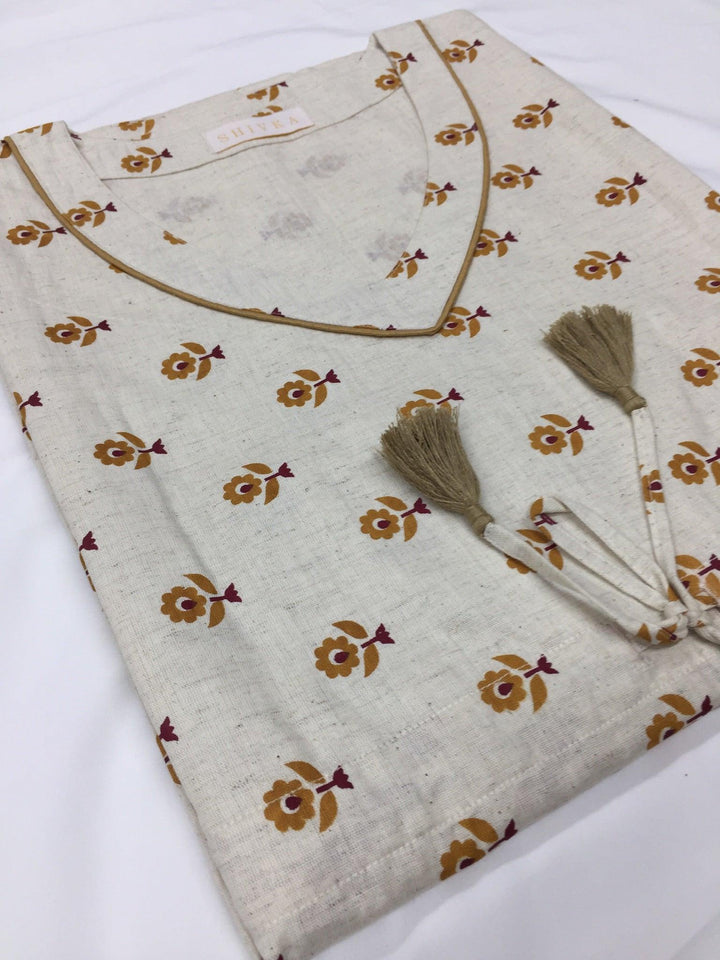 Indian Print Cotton Kaftan - SHIVKA