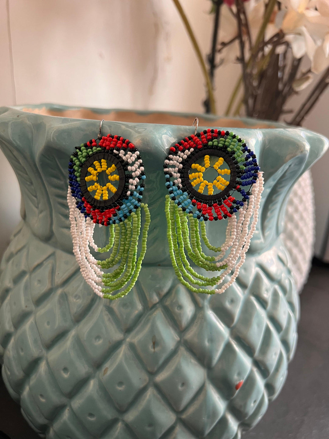 Statement Beaded Earrings - SHIVKA