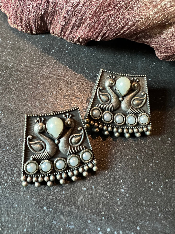 Antique Twin Peacock Earrings