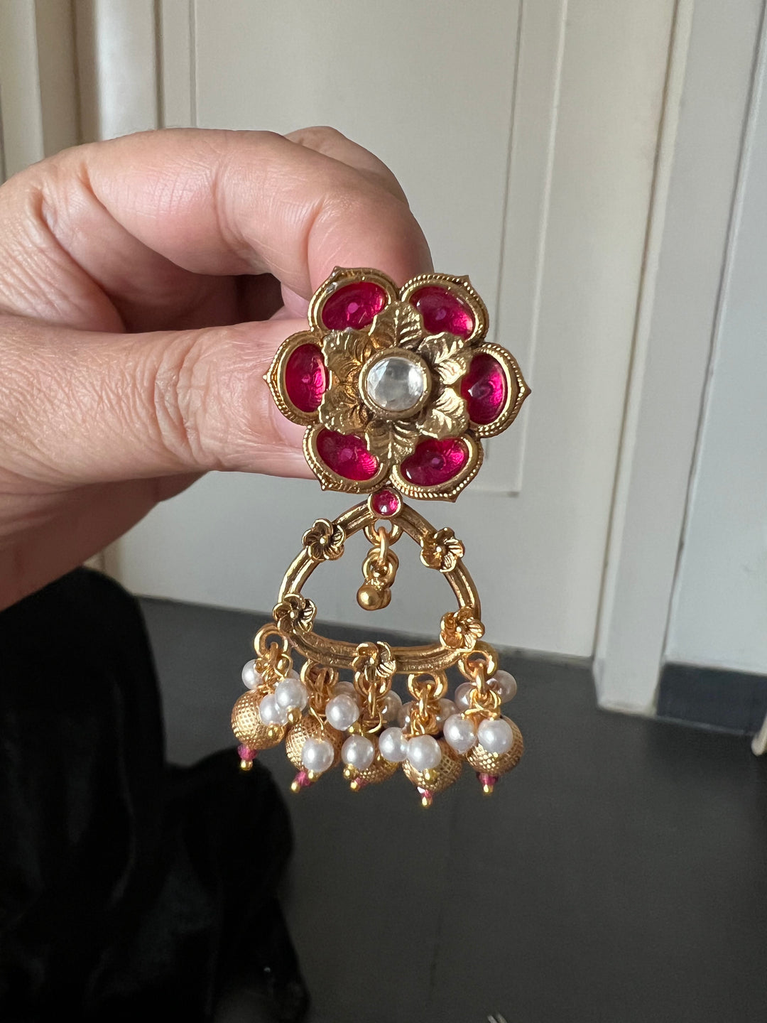 Kundan Wedding Collar Necklace with Earrings