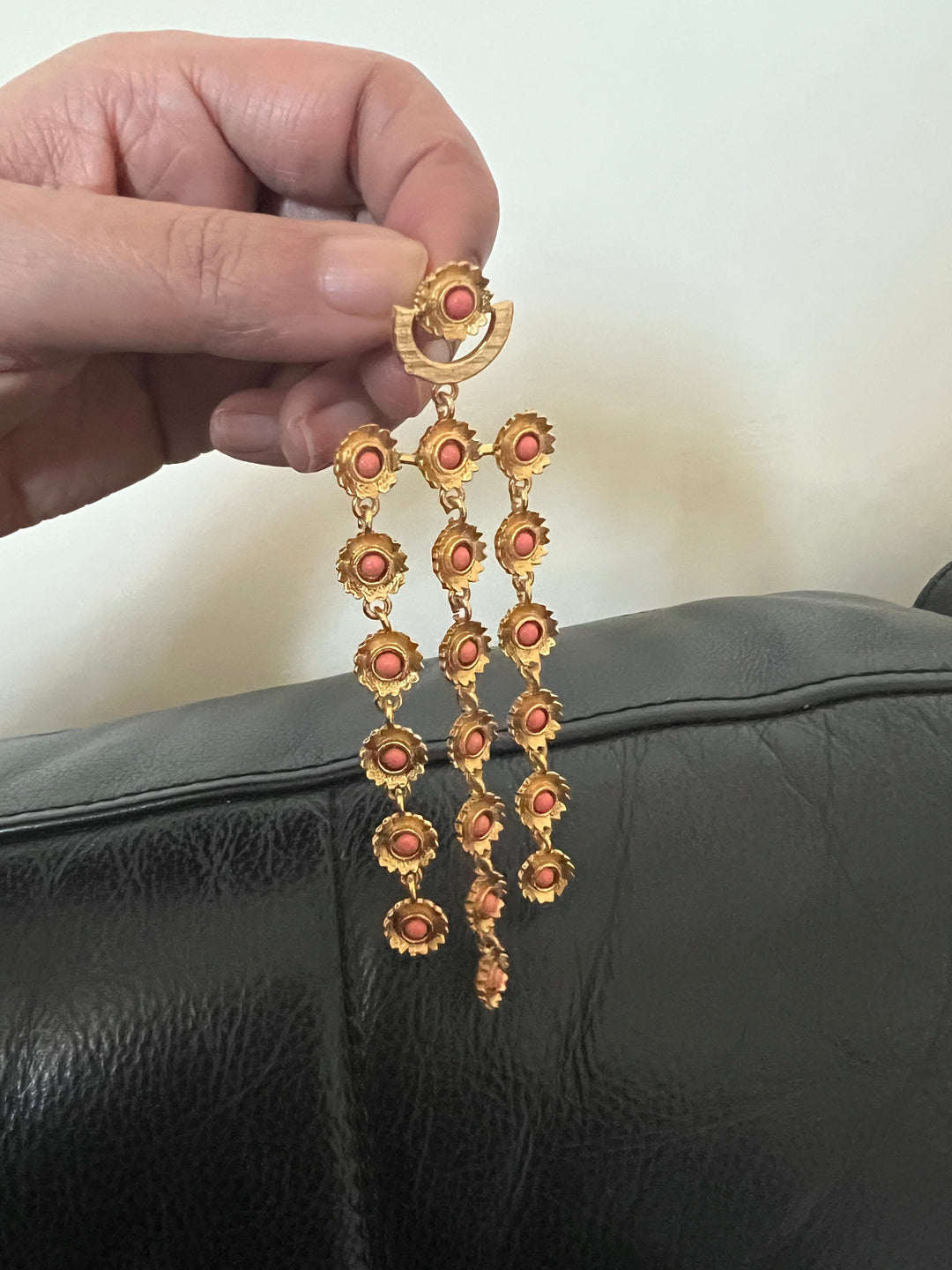 Pink Coral Flowers Earrings