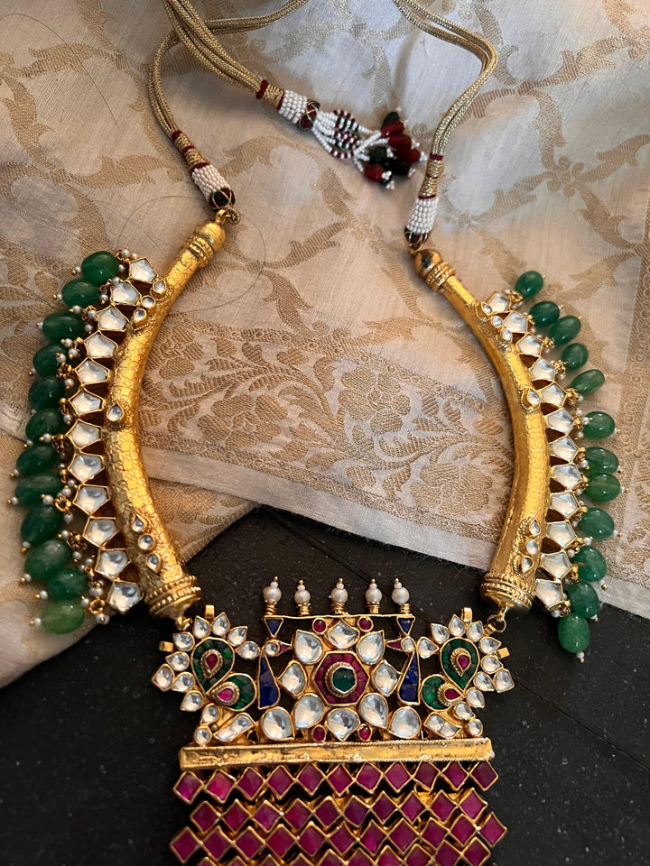 Royal Kundan Wedding Necklace with Earrings - SHIVKA