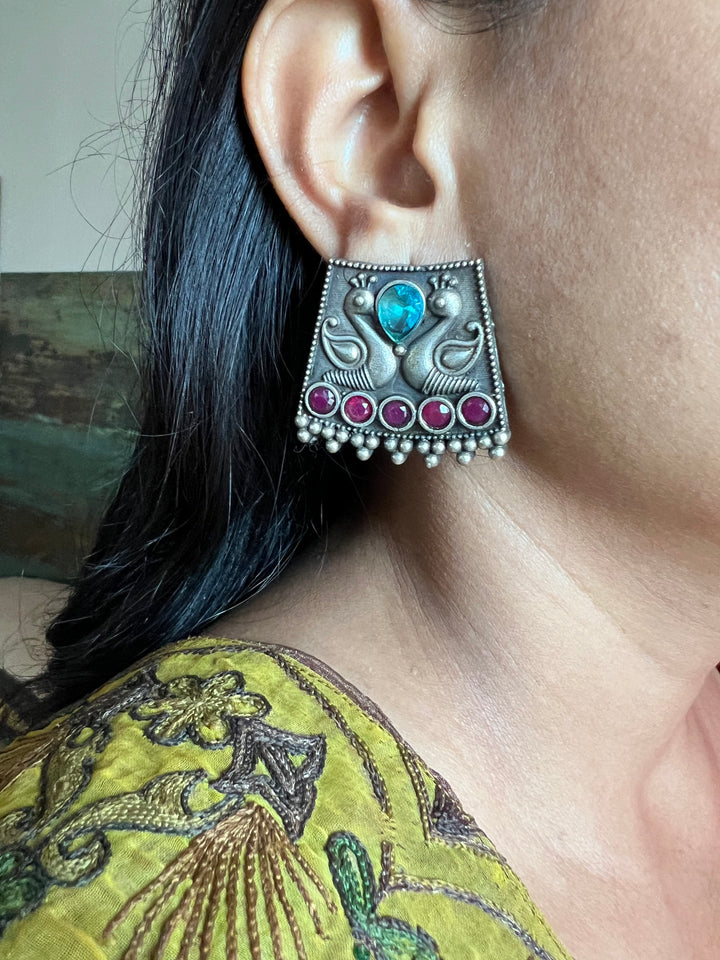 Antique Twin Peacock Earrings