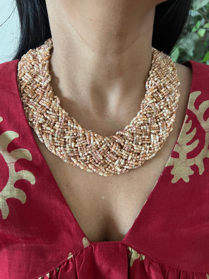 Statement Necklace with Gemstones Studs