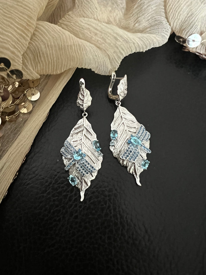 Designer Pure 925 Silver Dragon Fly Earrings