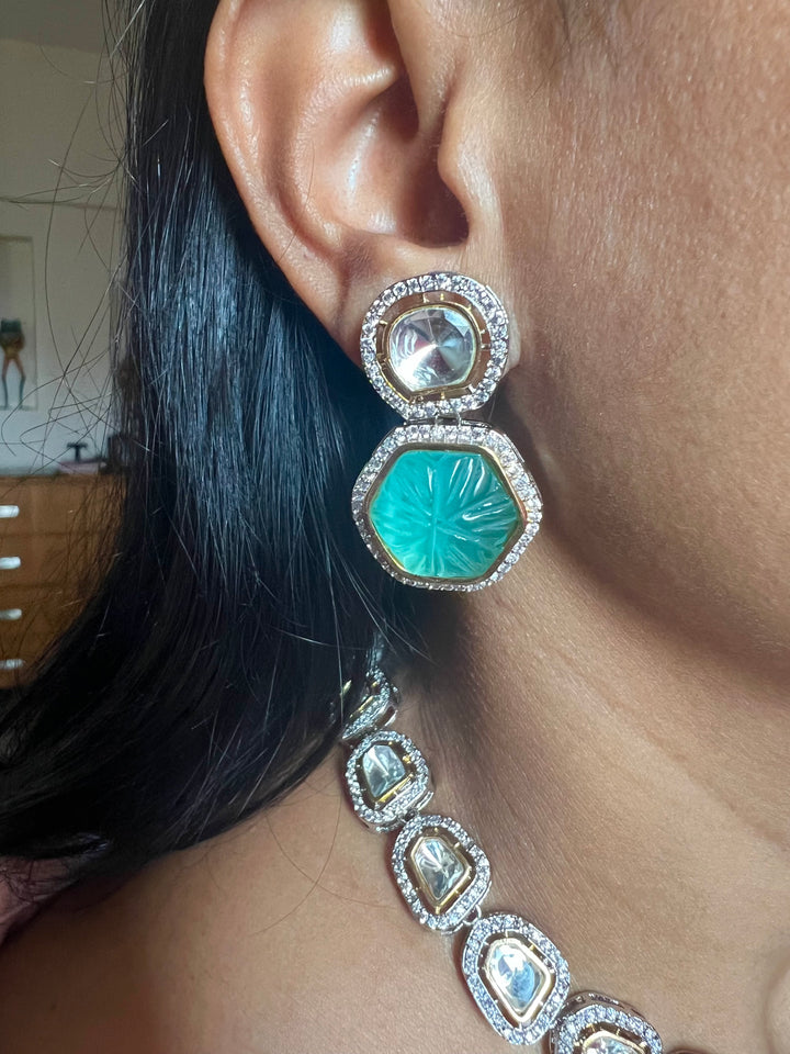 Victorian Kundan Necklace with Earrings