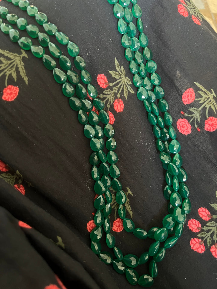 Green Onyx Almond Cut Mala