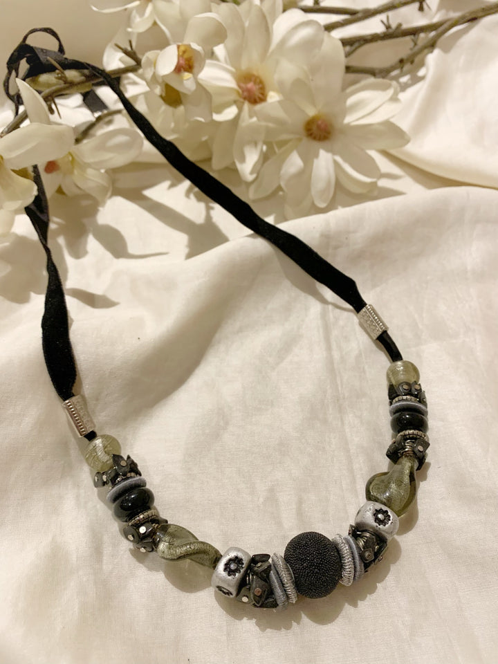 Classic Black Beaded Necklace