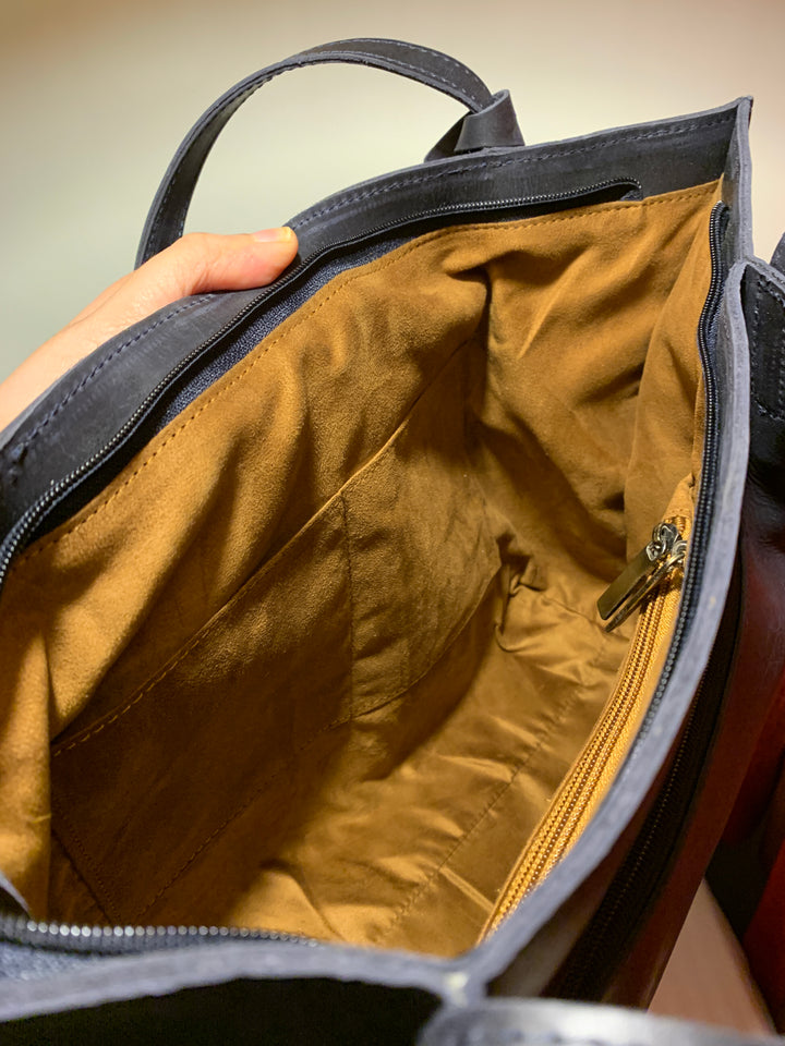 Classic Black Crunch Tote