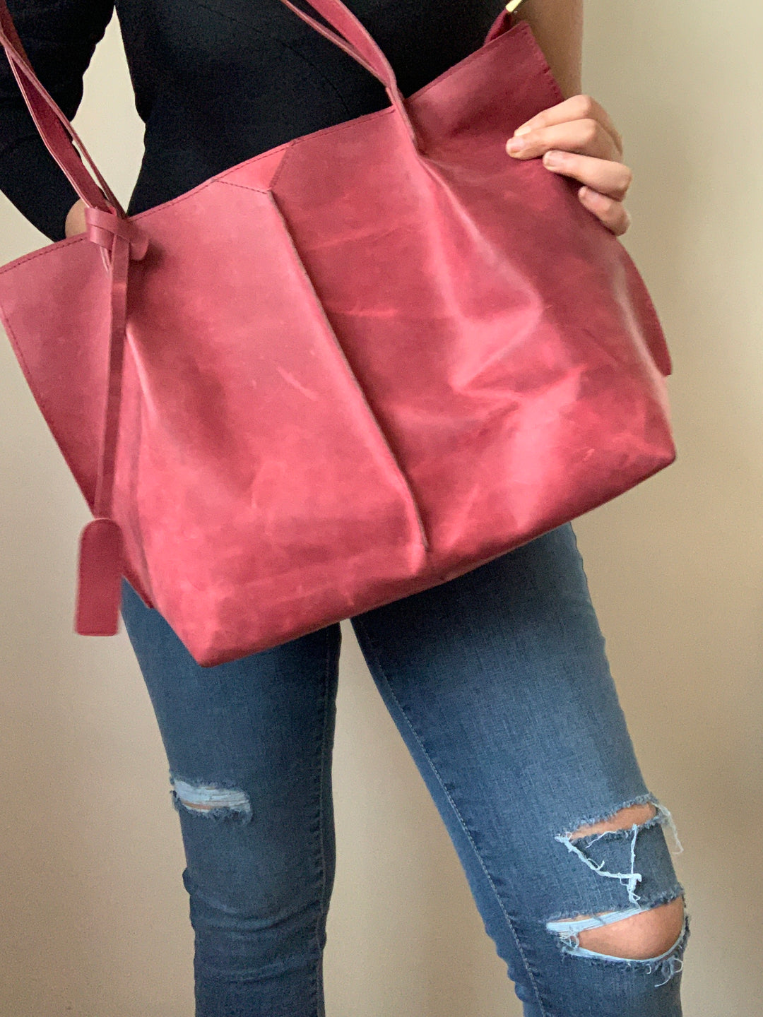 Earthy Pink Crunch Tote