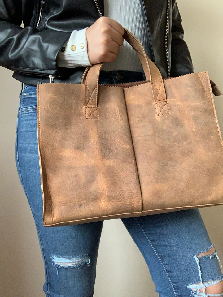 Light Brown Office Bag - SHIVKA