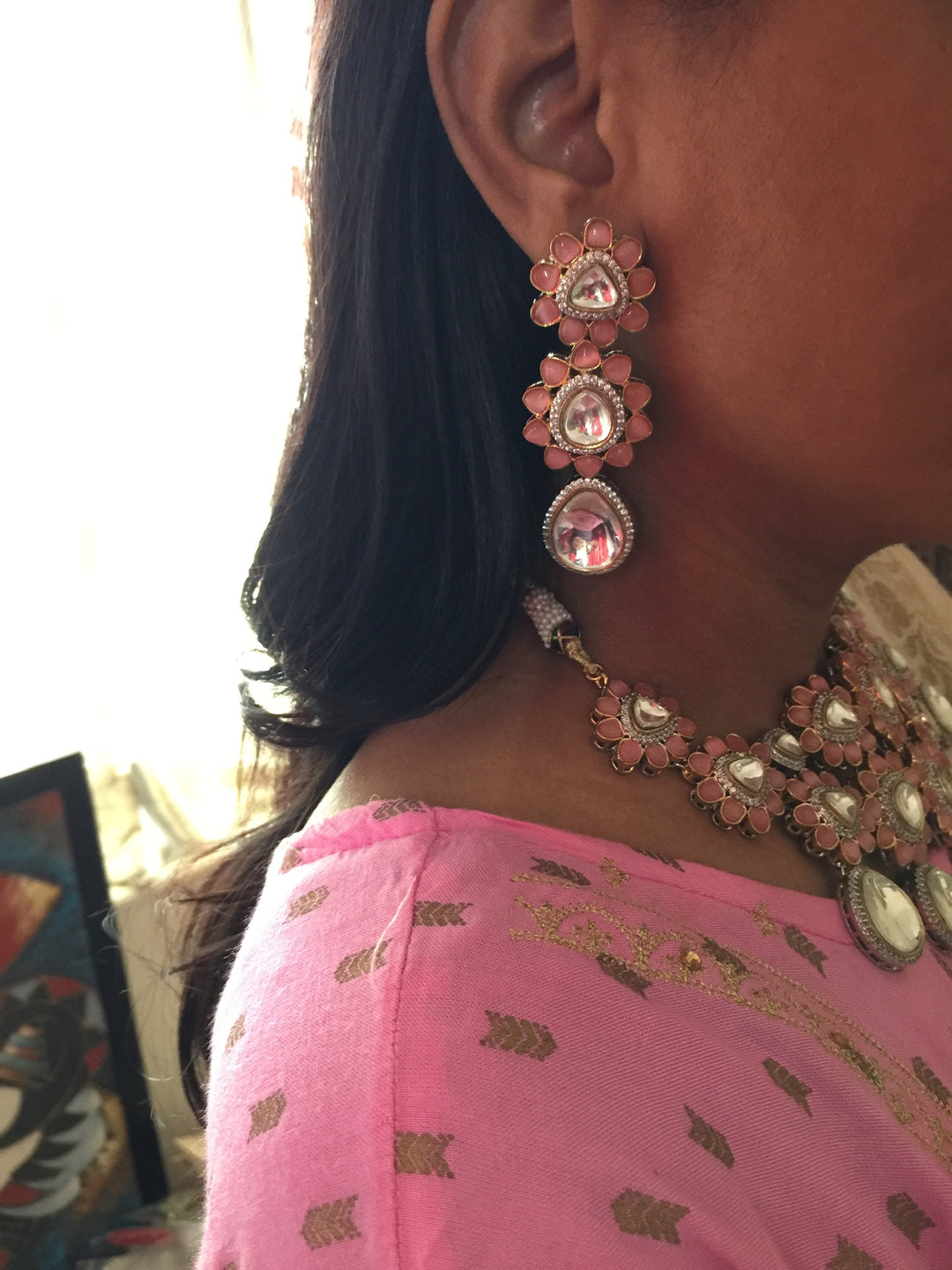 Victorian Necklace with Earrings and Mangtikka / Indian Jewellery