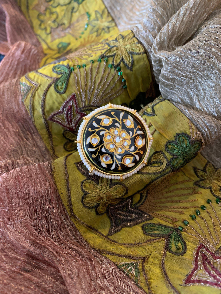 Marble Black Blossom Ring - SHIVKA