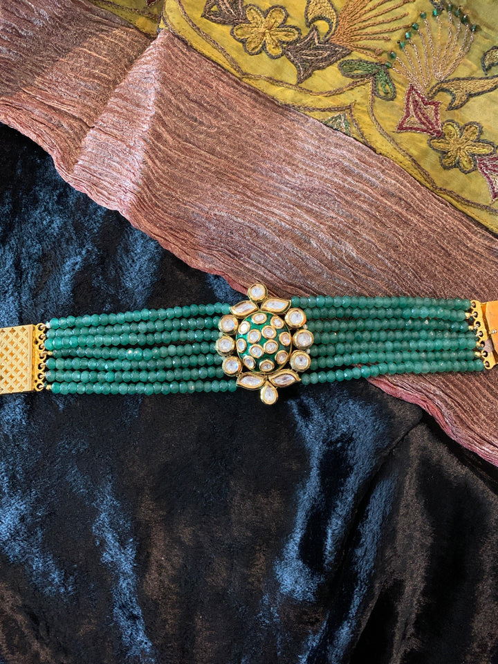 Green Beaded Bracelet - SHIVKA