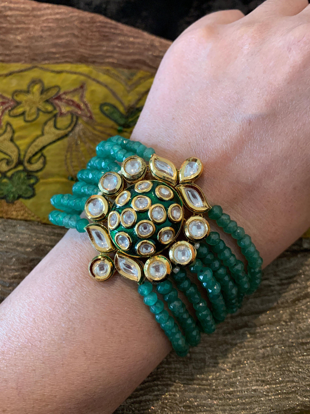 Green Beaded Bracelet - SHIVKA