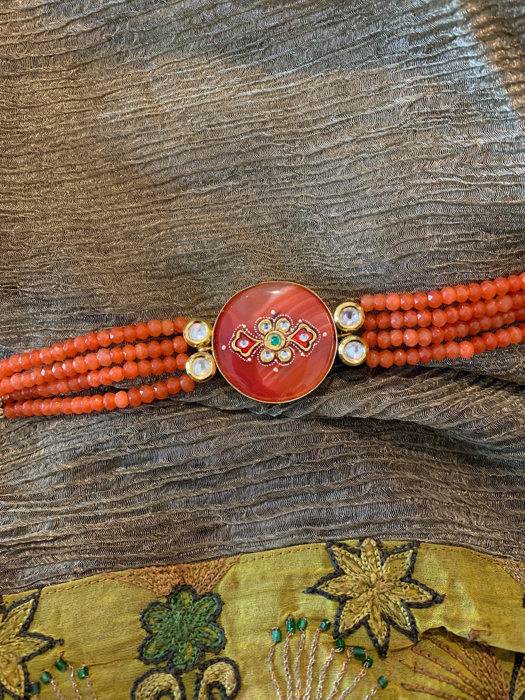 Orange Bead Affair Bracelet - SHIVKA