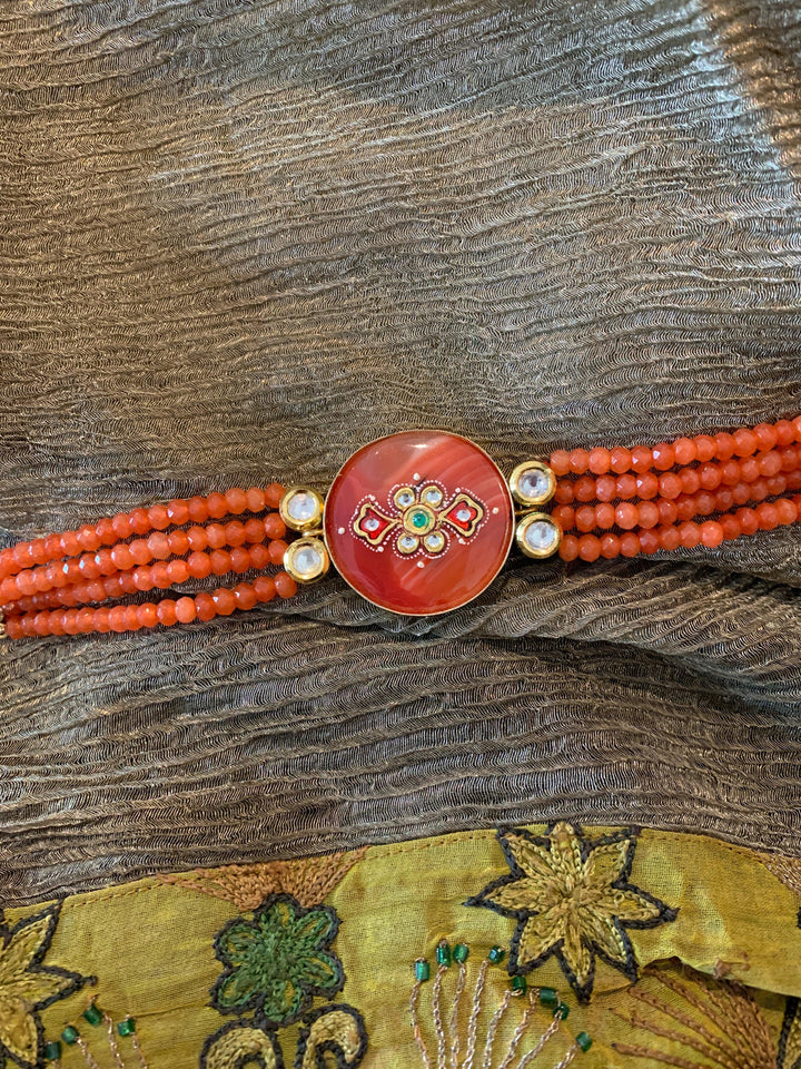 Orange Bead Affair Bracelet - SHIVKA