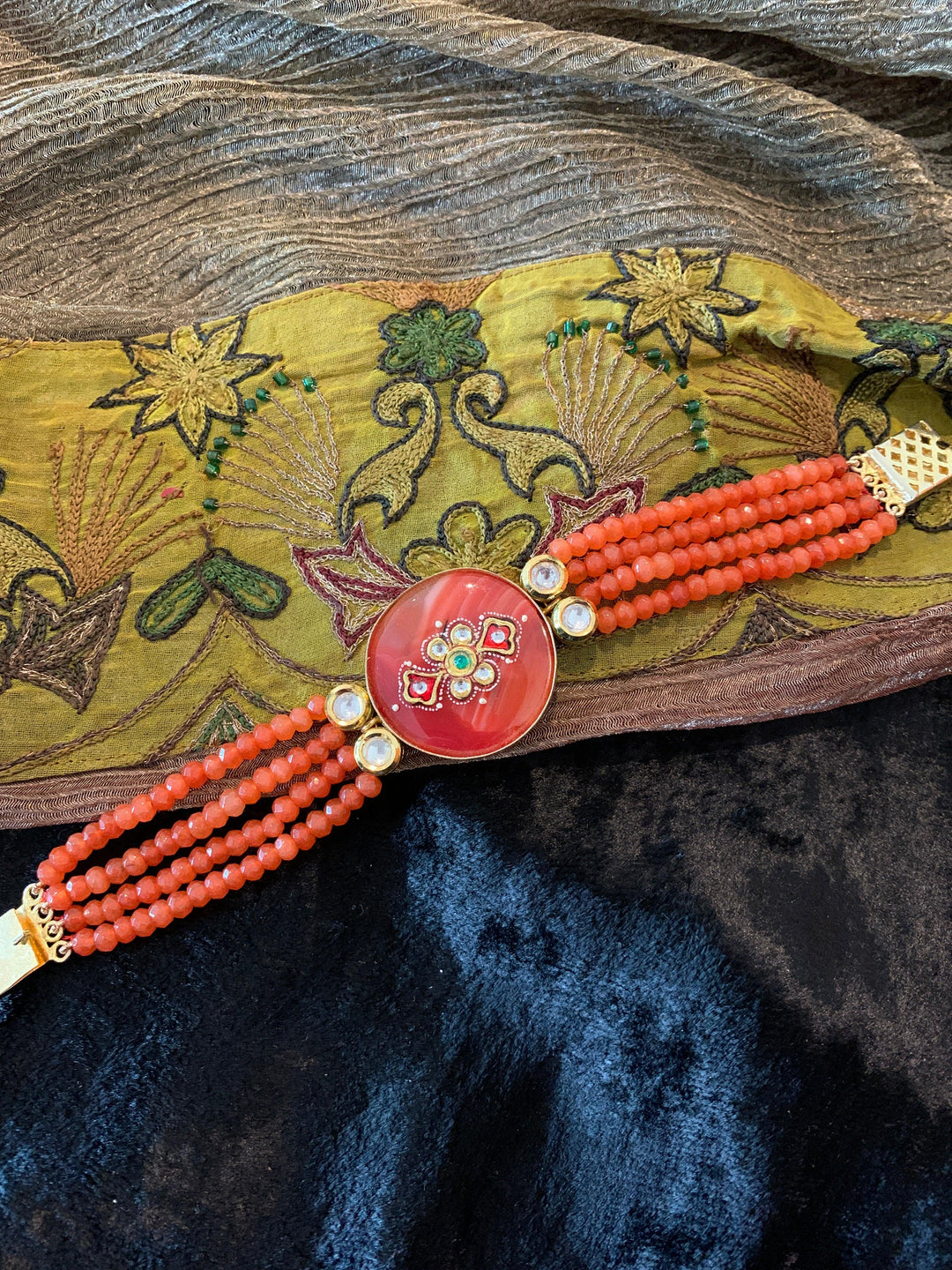 Orange Bead Affair Bracelet - SHIVKA
