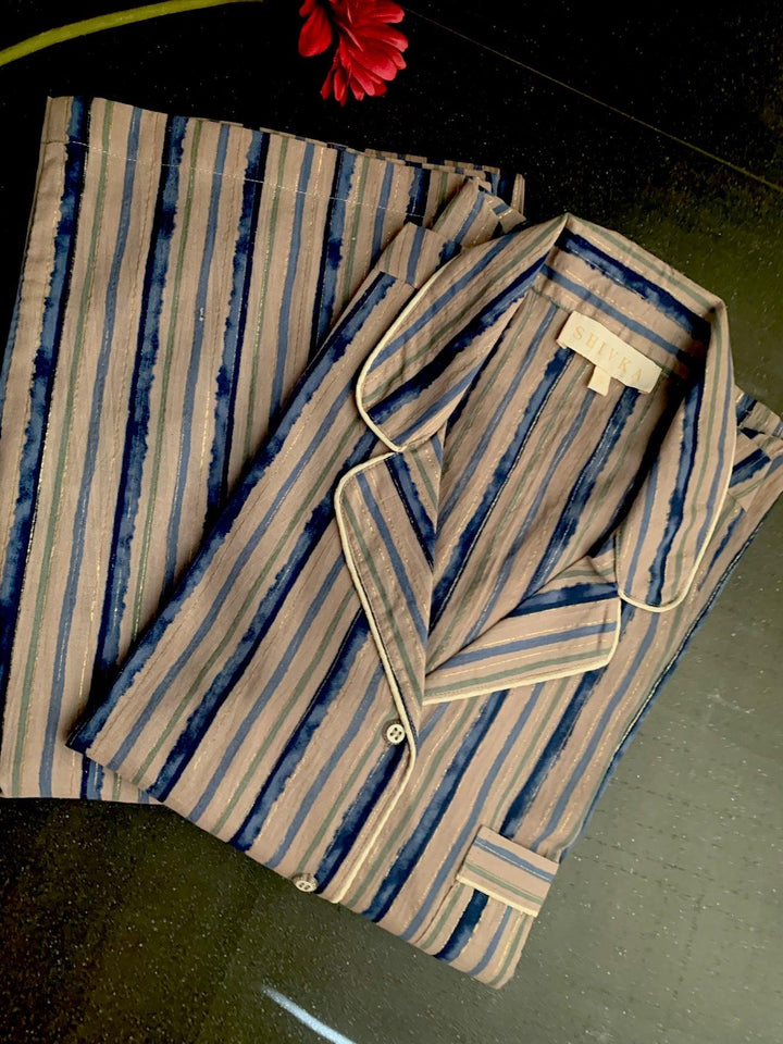 Striped Dreams Nightsuit - SHIVKA