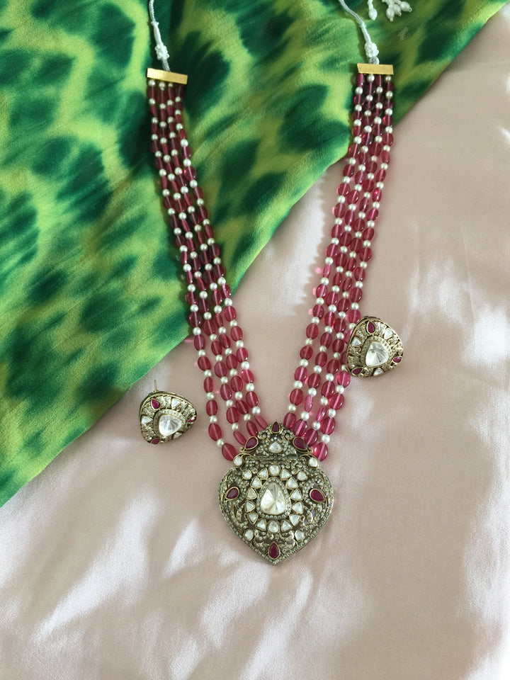 Victorian Kundan Necklace with Earrings