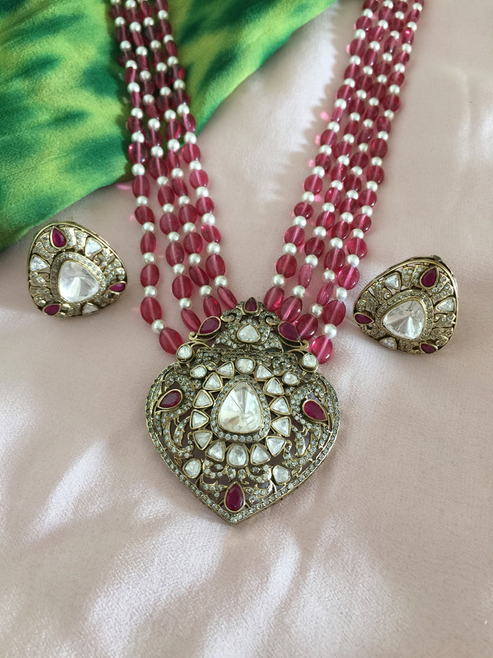 Victorian Kundan Necklace with Earrings