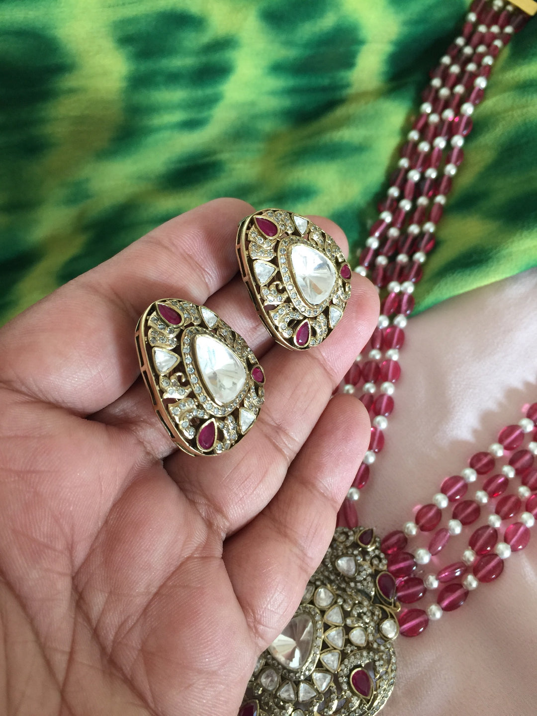 Victorian Kundan Necklace with Earrings