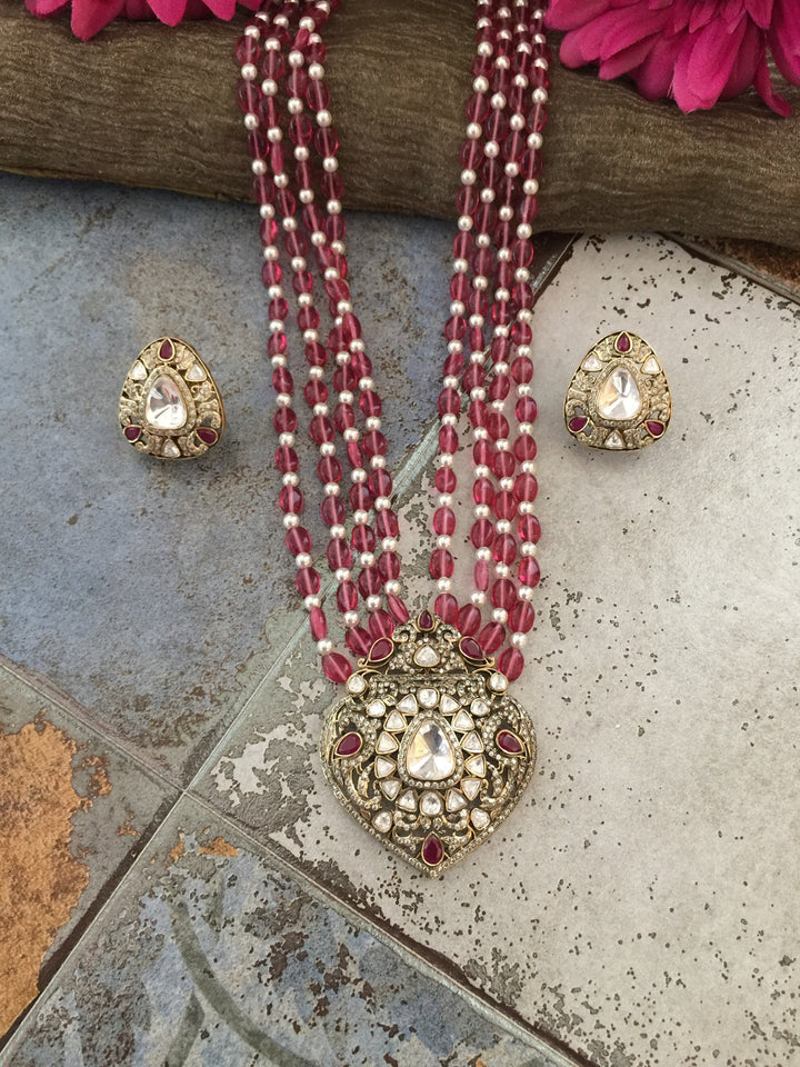 Victorian Kundan Necklace with Earrings