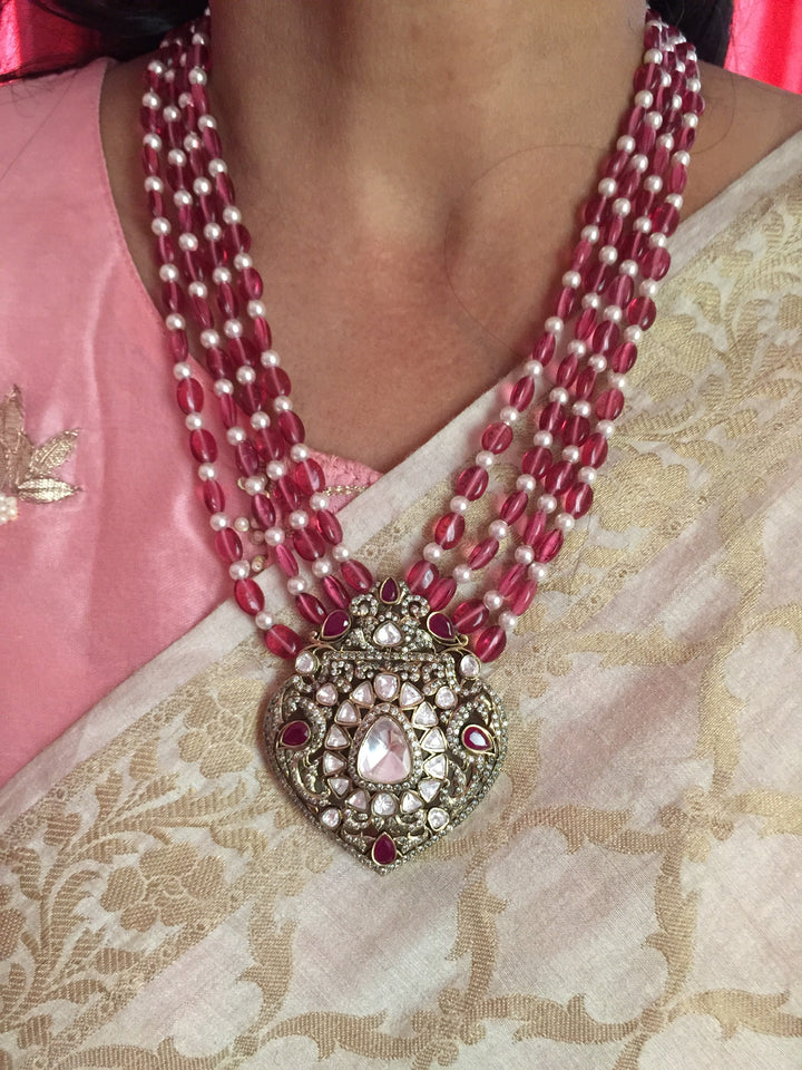 Victorian Kundan Necklace with Earrings