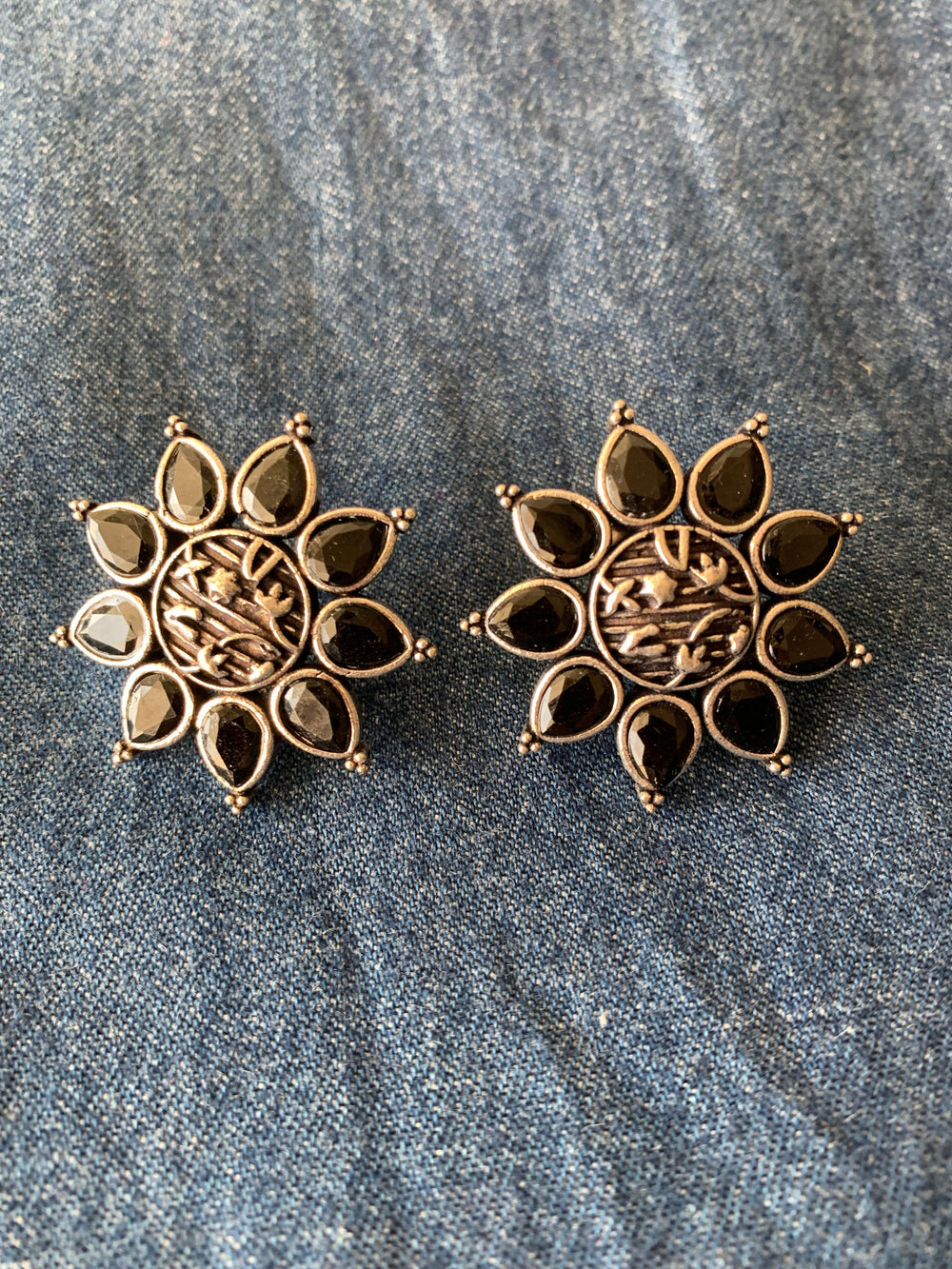 Floral Stone Studs - SHIVKA