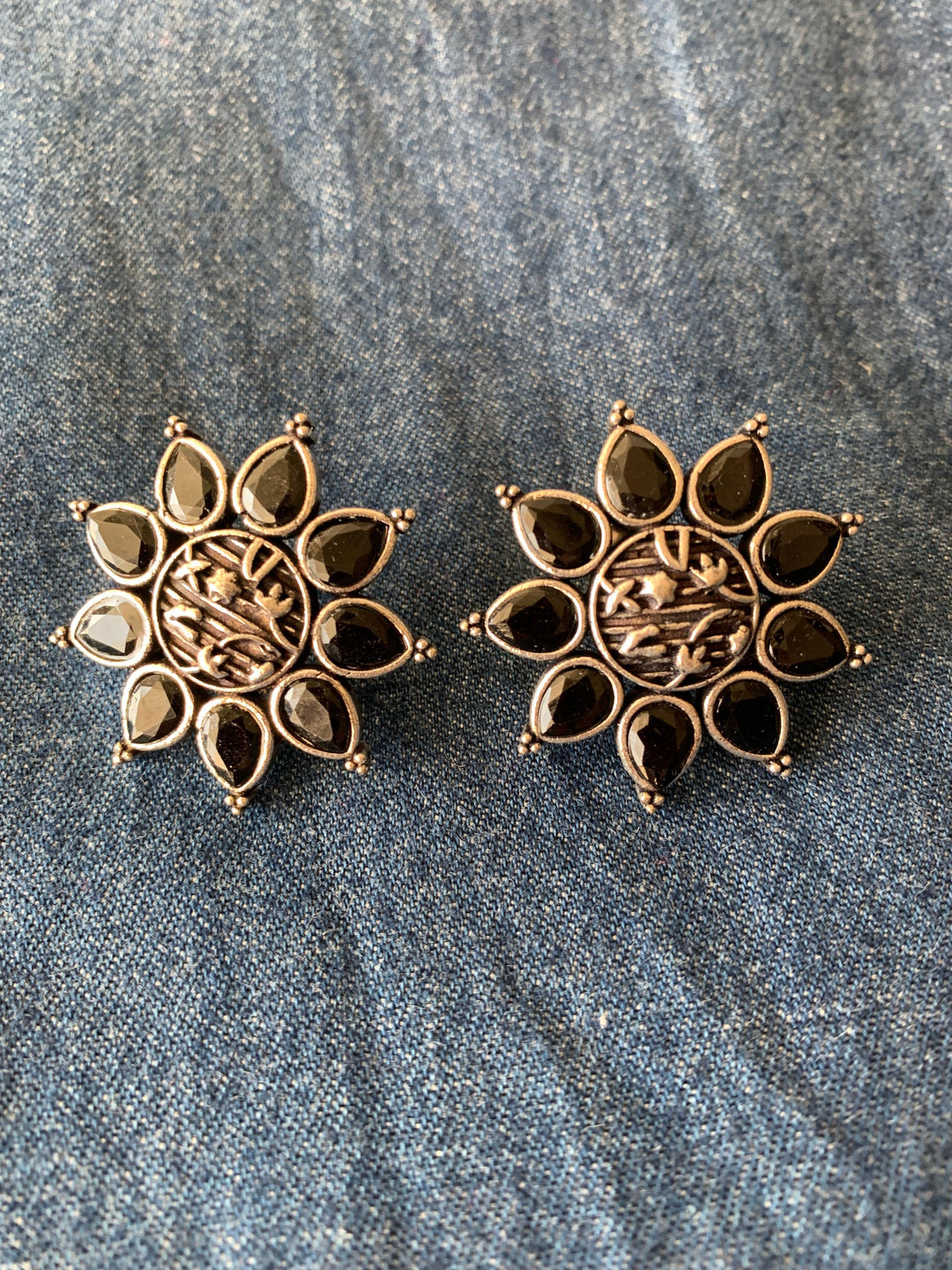 Floral Stone Studs - SHIVKA