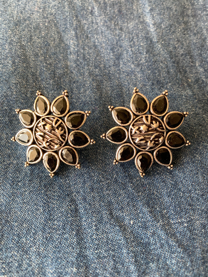 Floral Stone Studs - SHIVKA