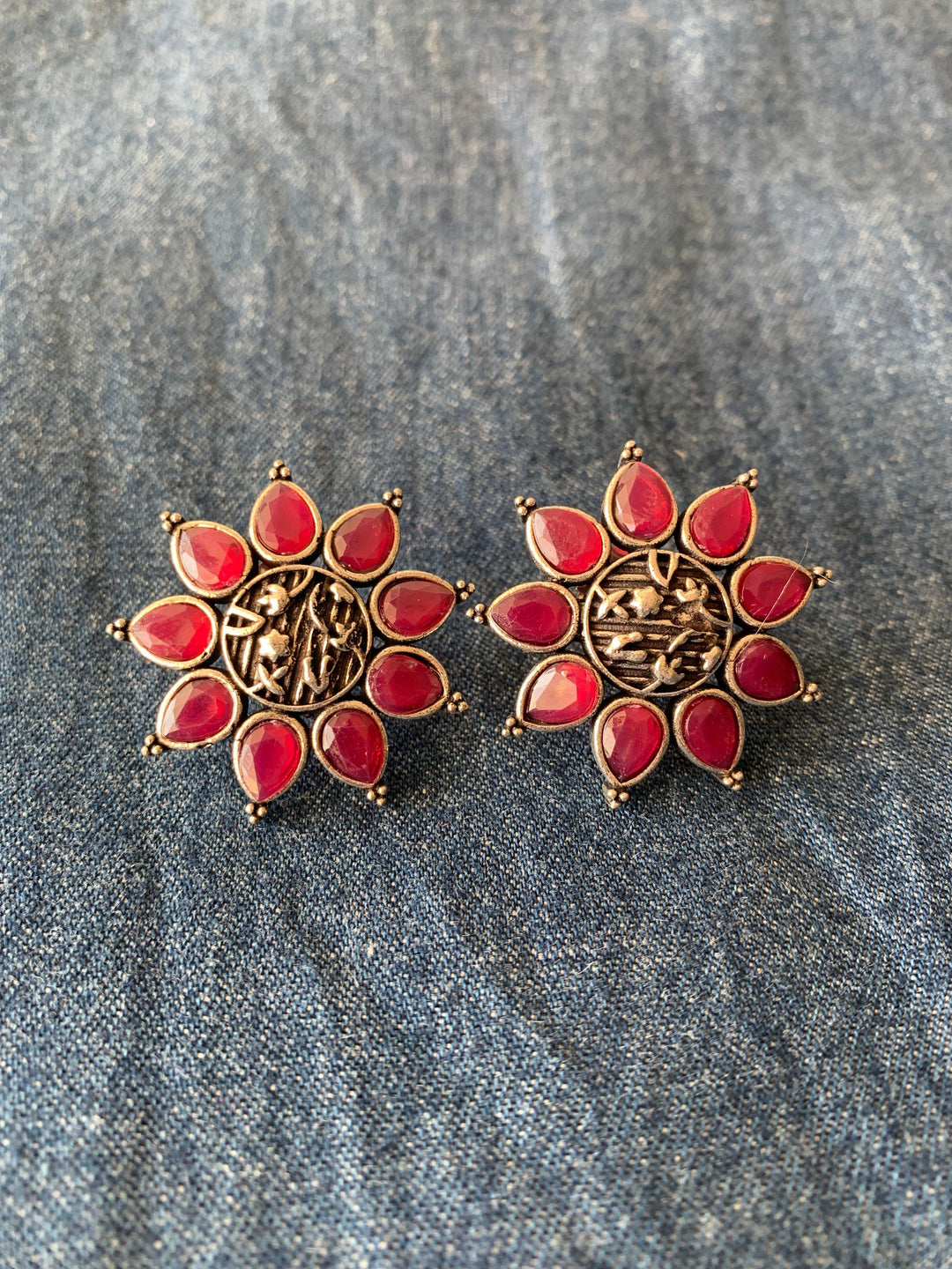 Floral Stone Studs - SHIVKA