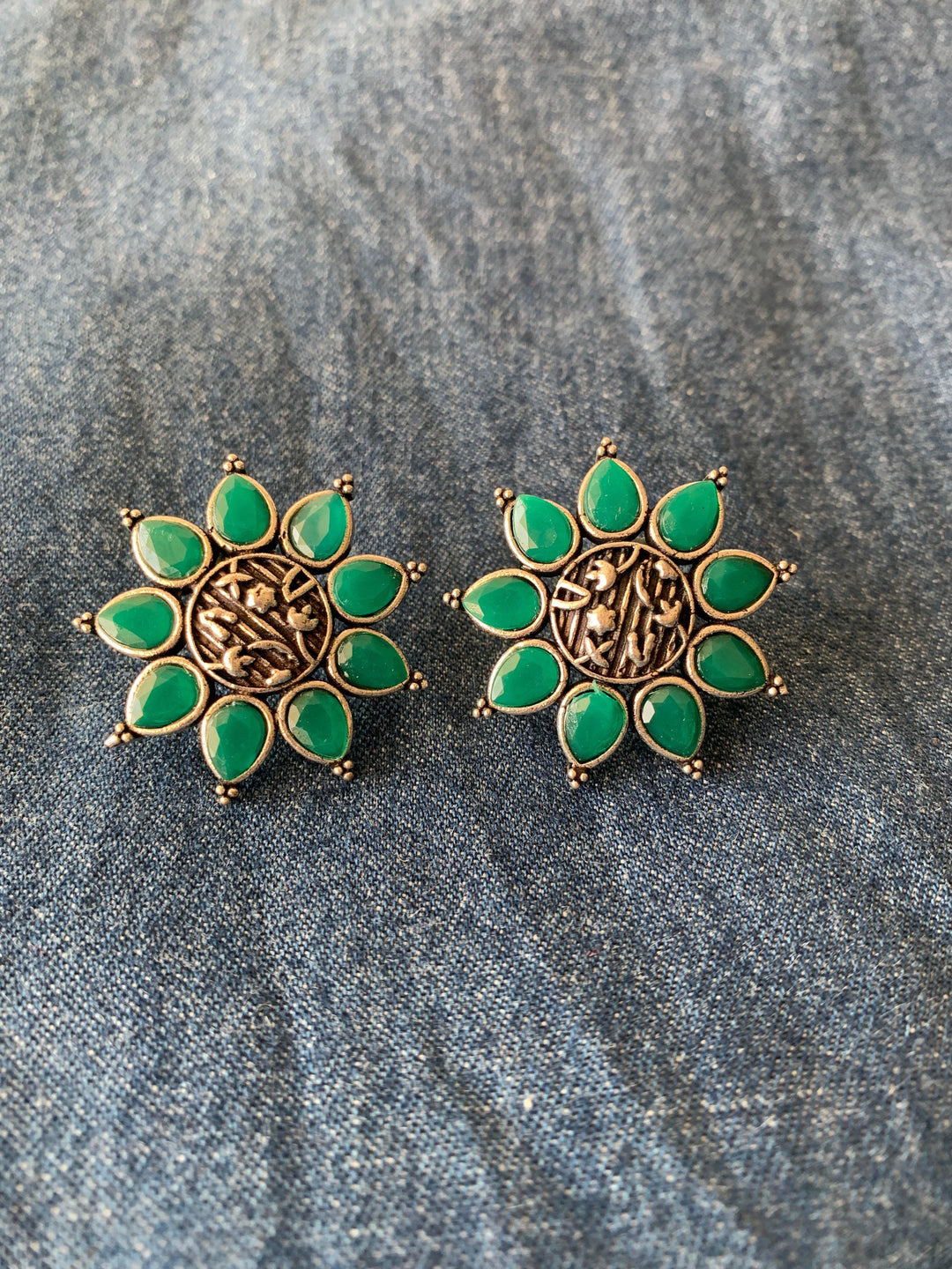 Floral Stone Studs - SHIVKA