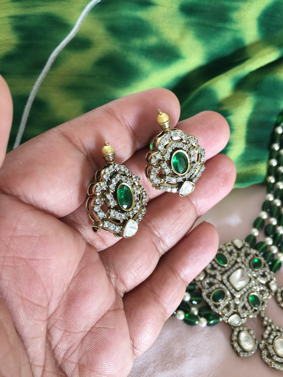 Victorian Kundan Choker with Earrings