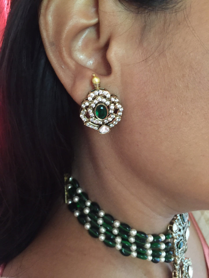 Victorian Kundan Choker with Earrings
