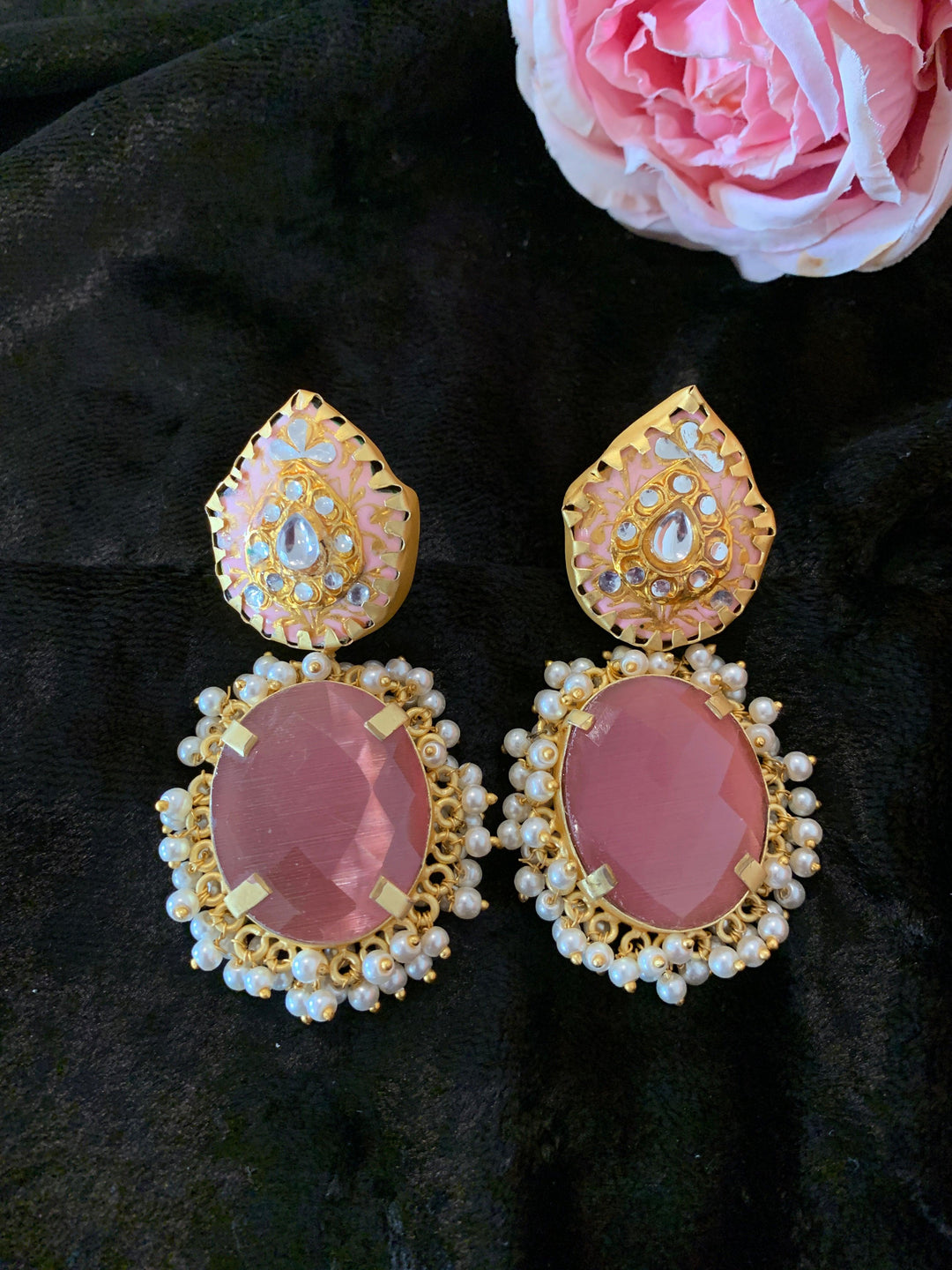 Pink Gemstone Earrings - SHIVKA