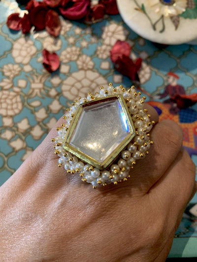 Pearl Glass Ring - SHIVKA