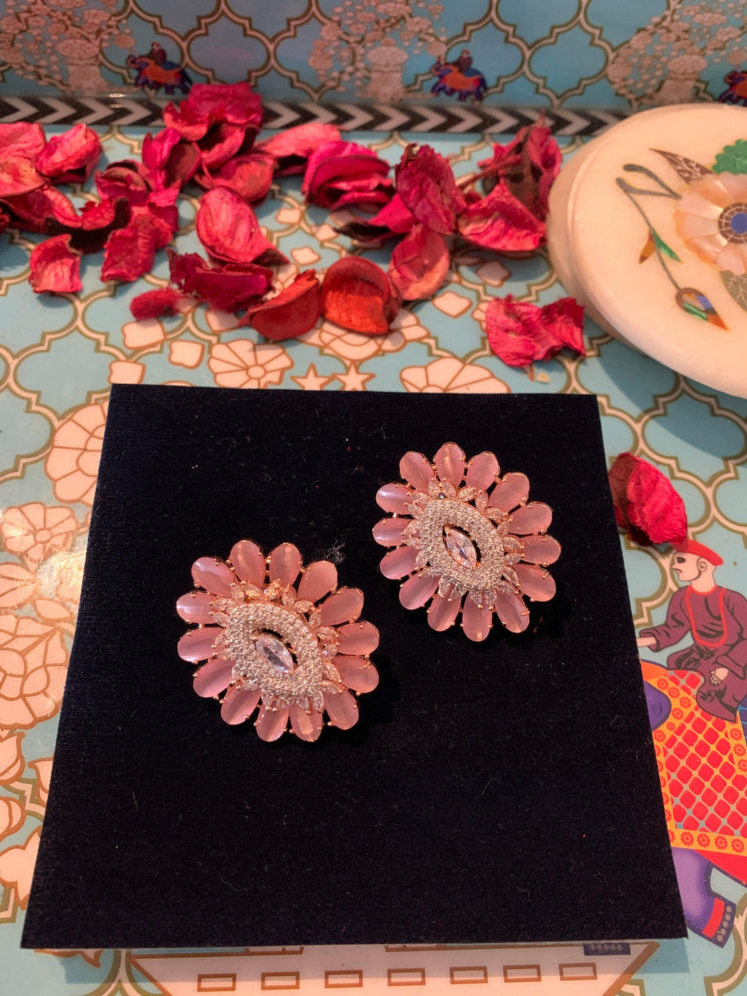 Floral Pink Studs - SHIVKA