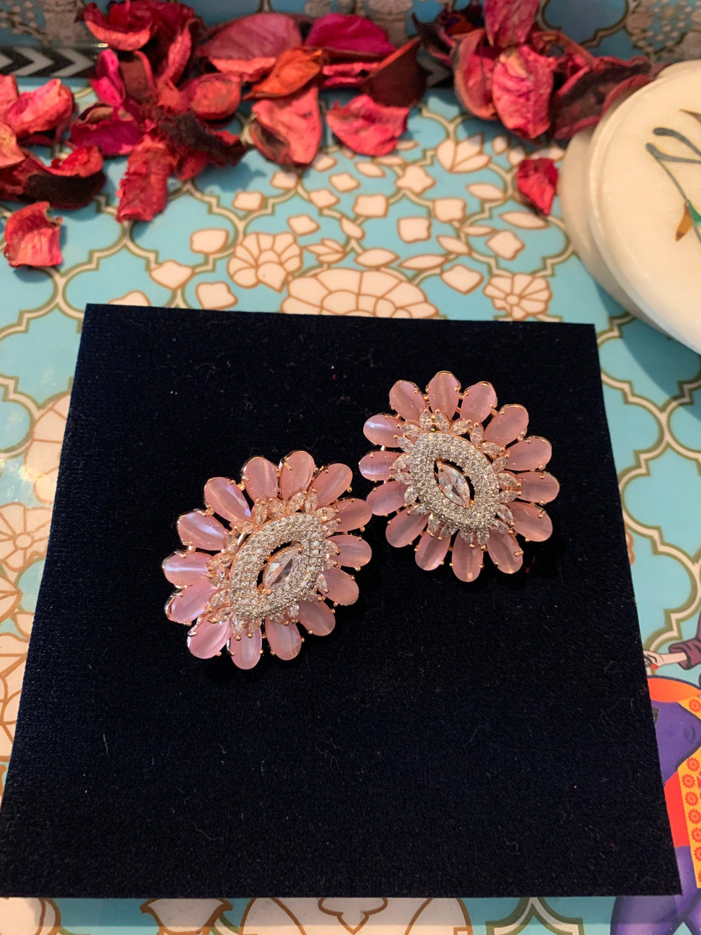 Floral Pink Studs - SHIVKA