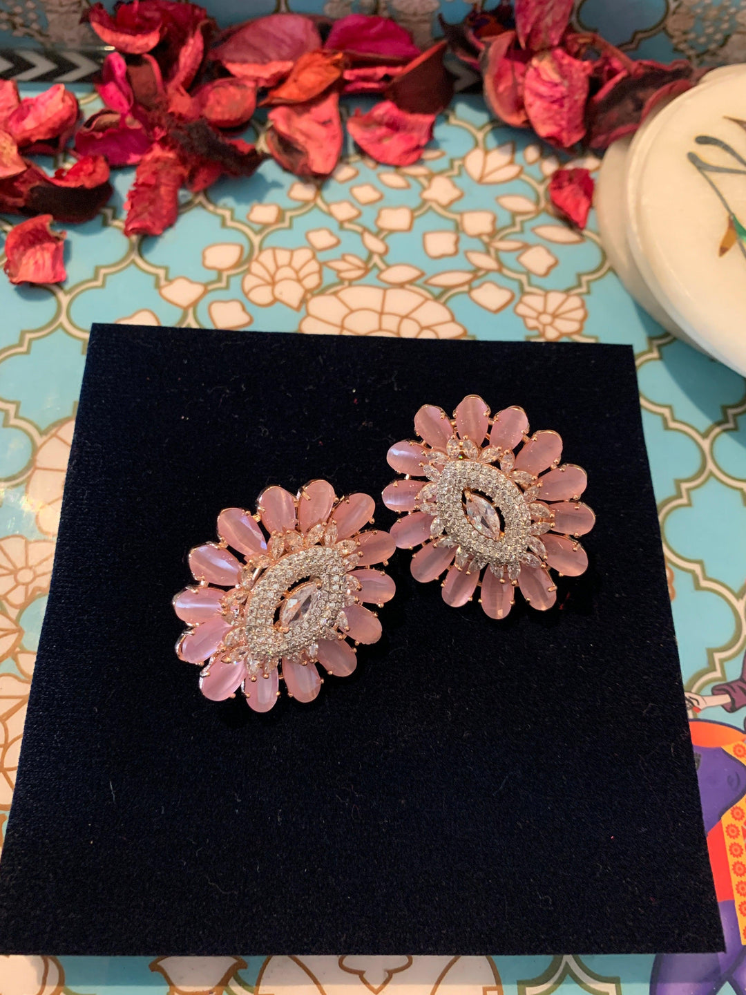 Floral Pink Studs - SHIVKA