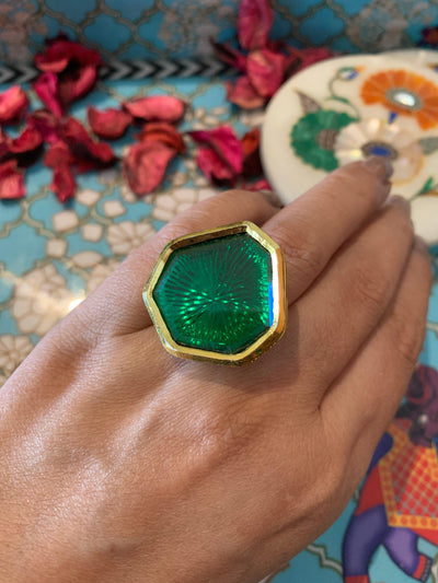 Green Stone Ring - SHIVKA