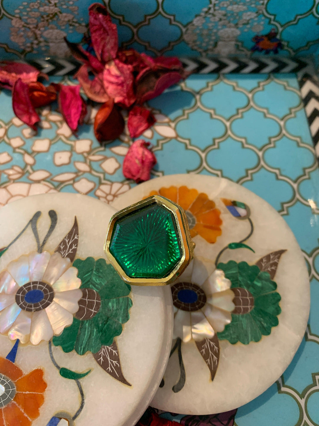 Green Stone Ring - SHIVKA