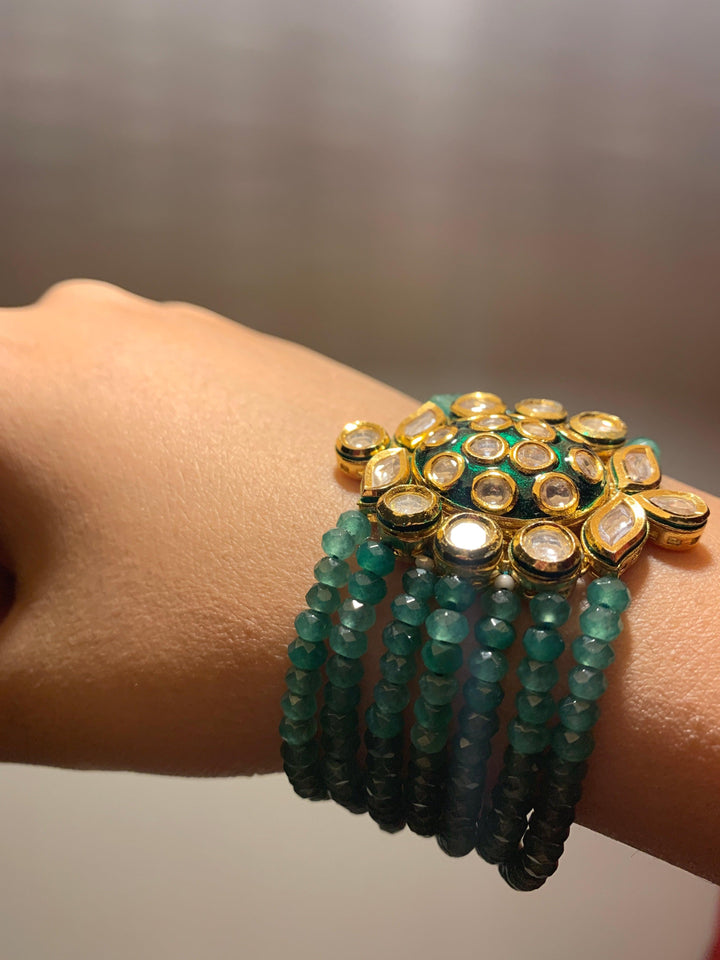 Green Beaded Bracelet - SHIVKA