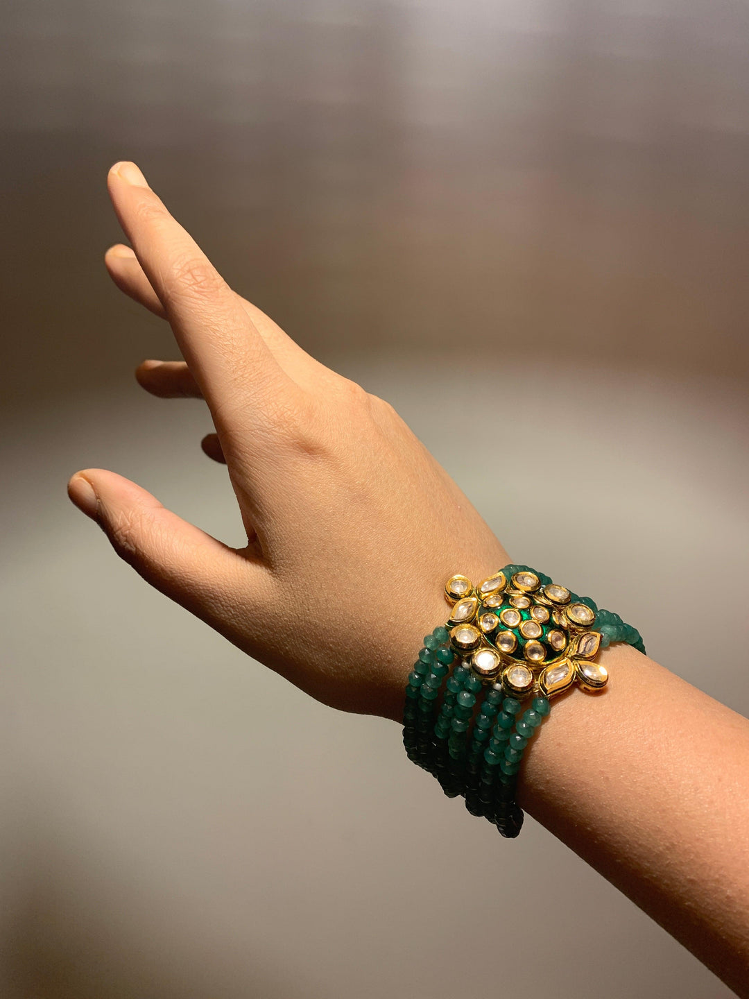 Green Beaded Bracelet - SHIVKA
